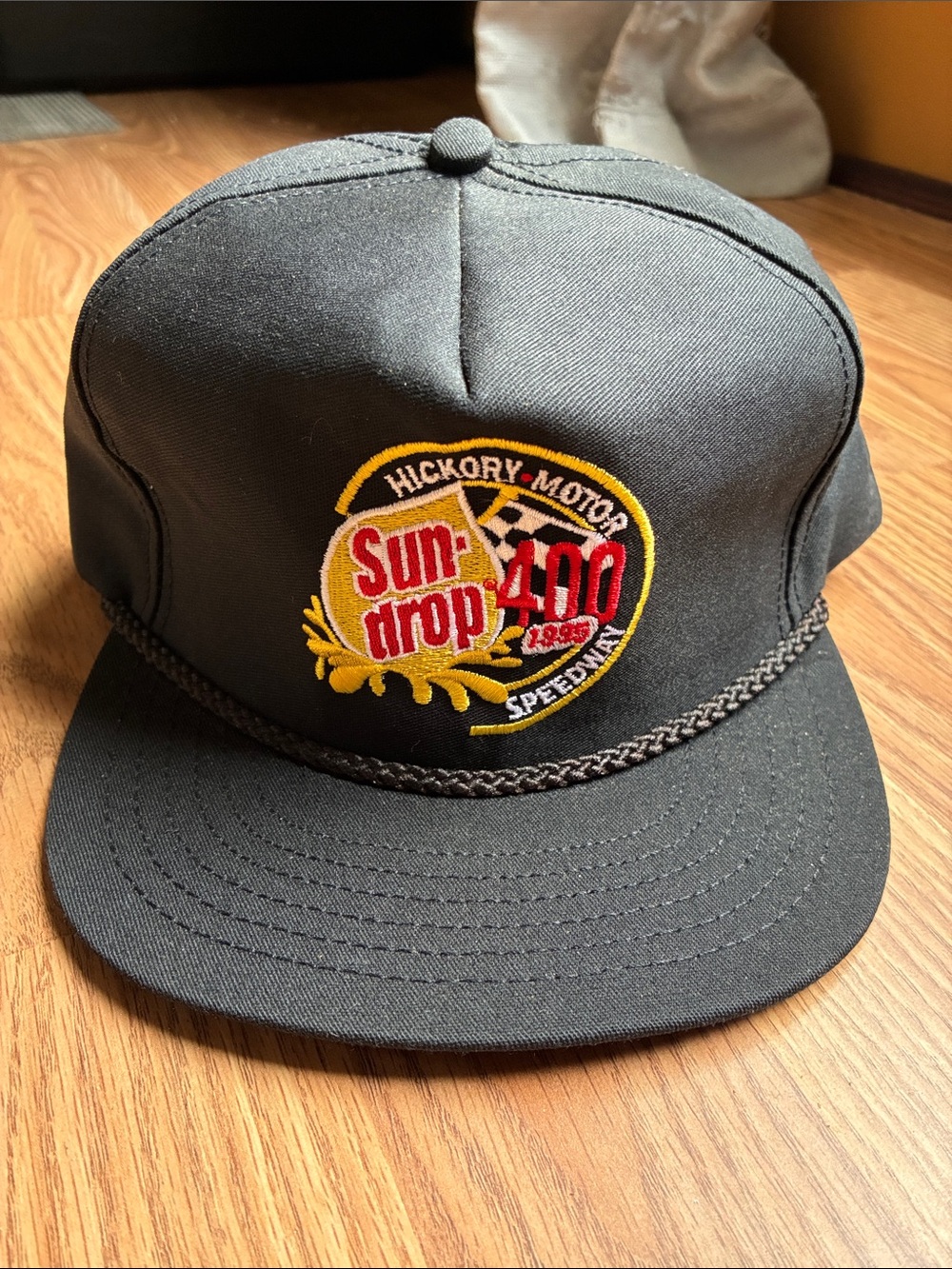 Vintage Hickory Motor Speedway Sun Drop 400 Snapback Hat - Black